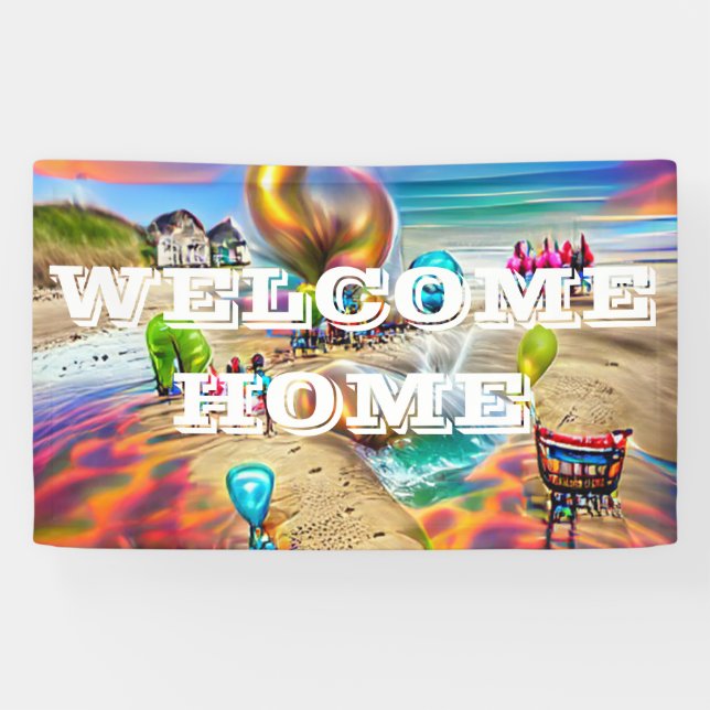 Welcome Home custom Vinyl Banner 3' x 5' Banner (Horizontal)