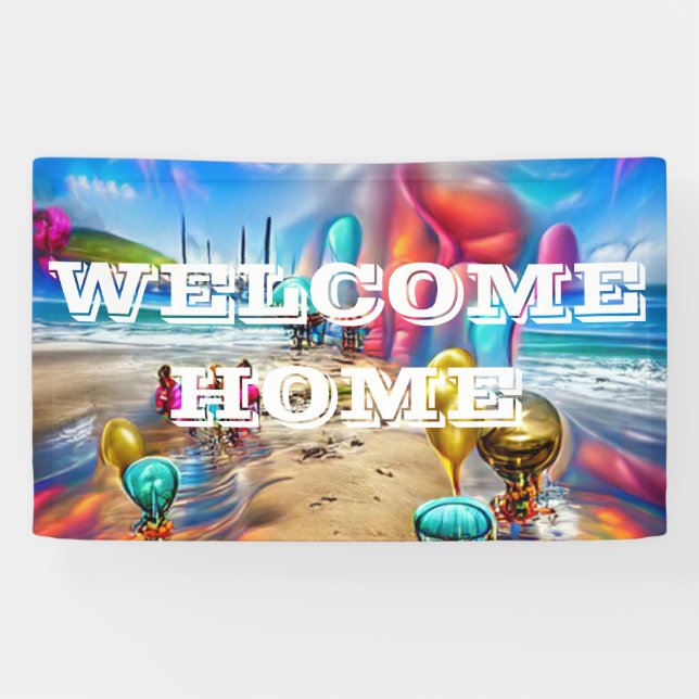 Welcome Home custom Vinyl Banner 3' x 5' Banner (Horizontal)