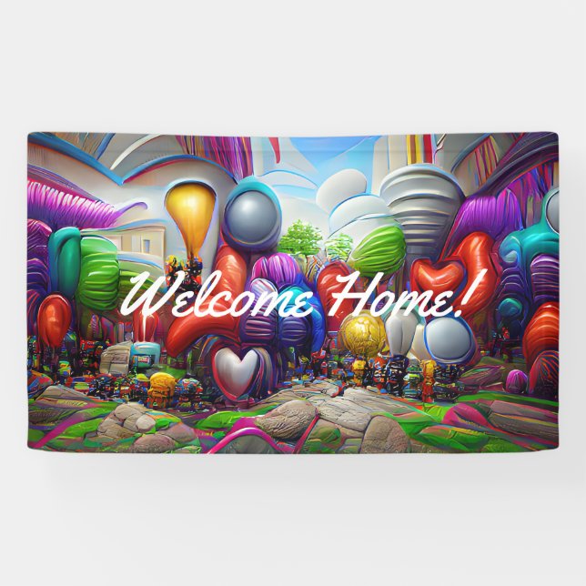 Welcome Home custom Vinyl Banner 3' x 5' Banner (Horizontal)