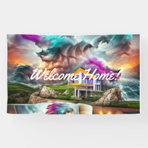 Welcome Home custom Vinyl Banner 3' x 5' Banner