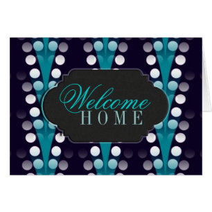 Welcome Home customisable card Teal Sparkle Style