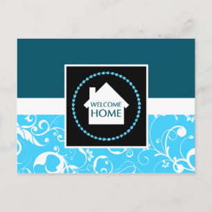 welcome home damask postcard