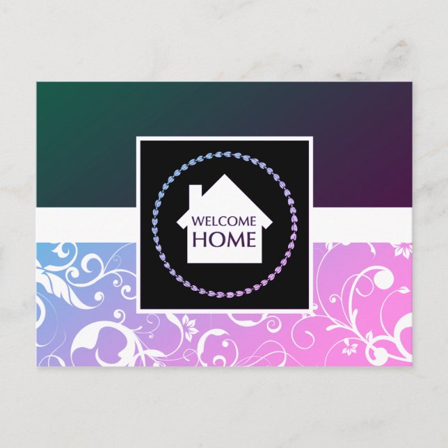 welcome home damask postcard (Front)