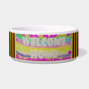 welcome home design purple green red bordered b