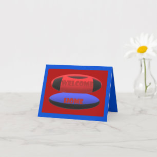welcome home design red navy blue with text words card