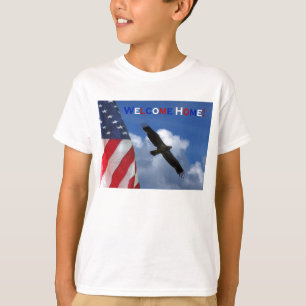 Welcome Home eagle flag child's shirt