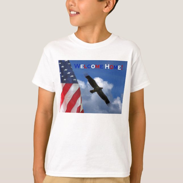 Welcome Home eagle flag child's shirt (Front)