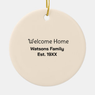 Welcome home family name est. Year guest house Ceramic Tree Decoration