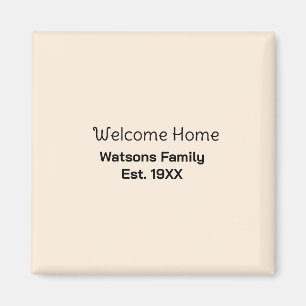 Welcome home family name est. Year guest house  Magnet
