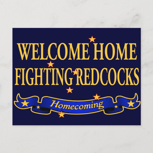 Welcome Home Fighting Redcocks Postcard (Front)