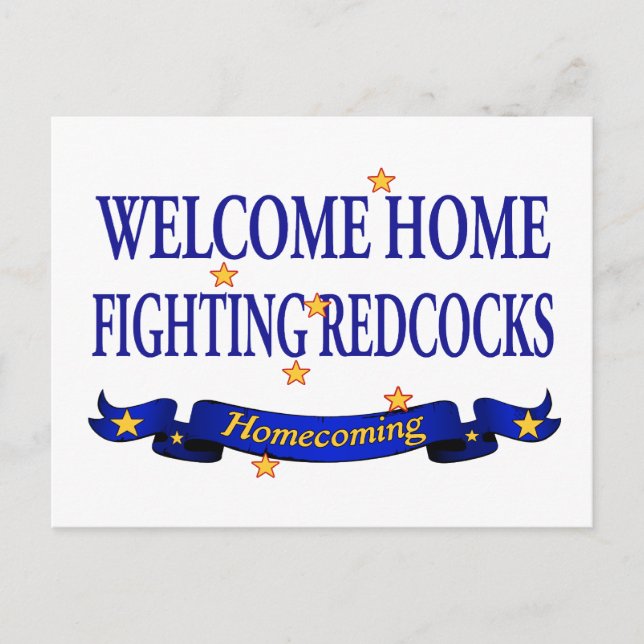 Welcome Home Fighting Redcocks Postcard (Front)