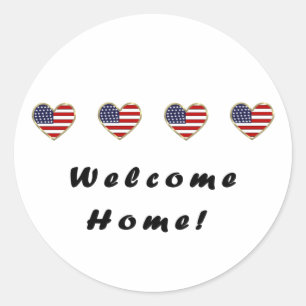 Welcome Home Flags Classic Round Sticker