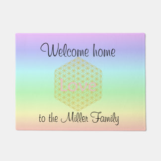 Welcome Home flower of life love Doormat