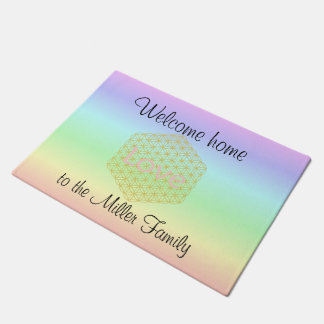 Welcome Home flower of life love Doormat