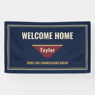 Welcome Home from College Custom Name Vinyl Banner