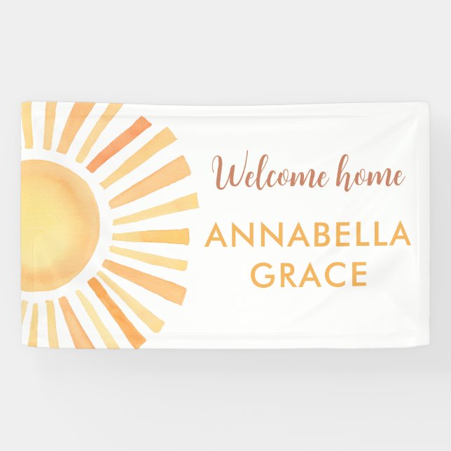 Welcome home gender neutral sunshine sun boho  banner (Horizontal)