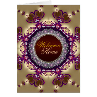 Welcome Home Gold Satin Twin Hearts Card