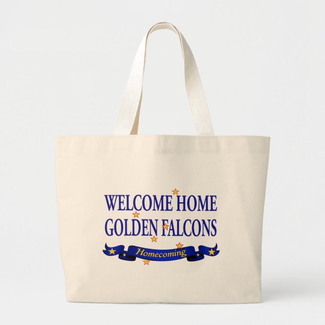 Welcome Home Golden Falcons Large Tote Bag (Front)