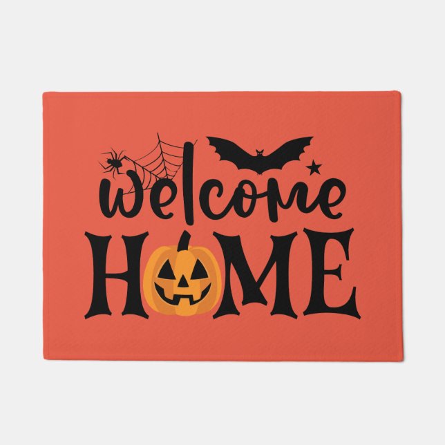 Welcome Home Halloween Door Mat Holiday Decor  (Front)