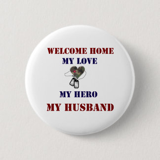 Welcome Home Heart 6 Cm Round Badge