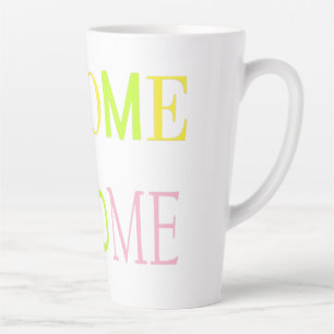 Welcome home in pinks blues yellow lite colours latte mug