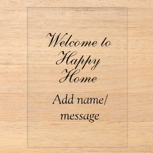 Welcome home lake beach house inauguration name acrylic invitations