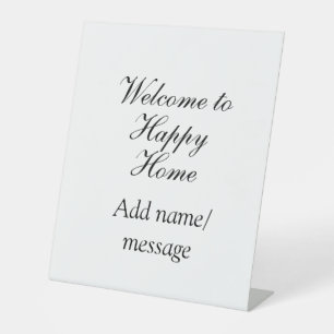Welcome home lake beach house inauguration name pedestal sign