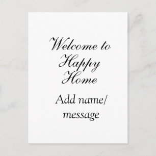 Welcome home lake beach house inauguration name postcard