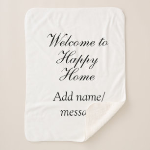 Welcome home lake beach house inauguration name sherpa blanket