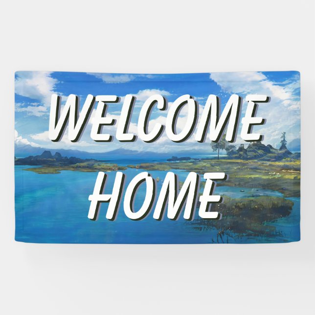 Welcome Home Landscape Water Banner (Horizontal)