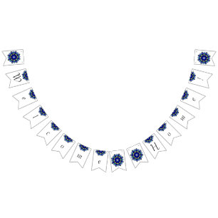 Welcome home! Mandala in dark blue Bunting