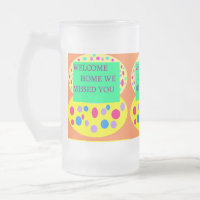 Welcome home message yellow green brown