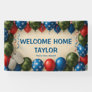Welcome Home Military Banner – Custom Camo Balloon