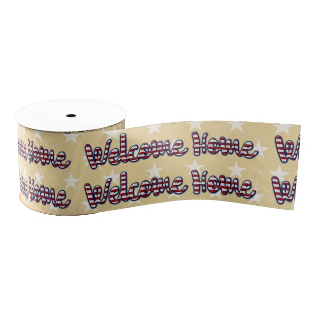 Welcome home military * choose background colour grosgrain ribbon (Spool)