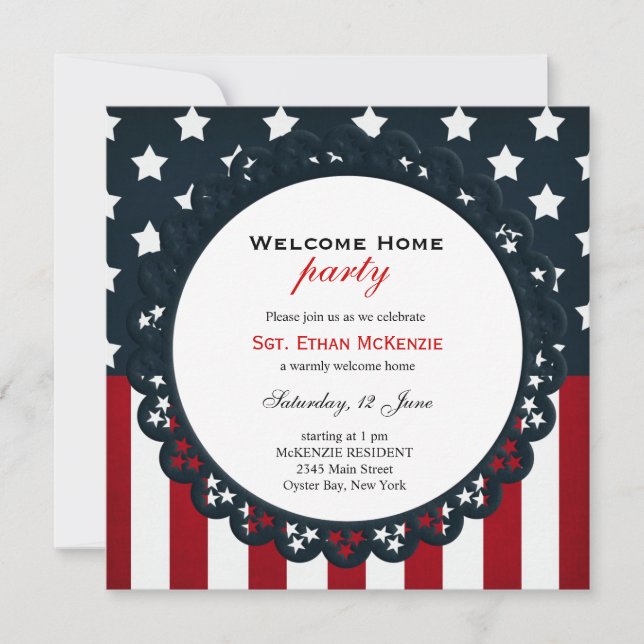 Welcome Home Military Party Invitation (Front)