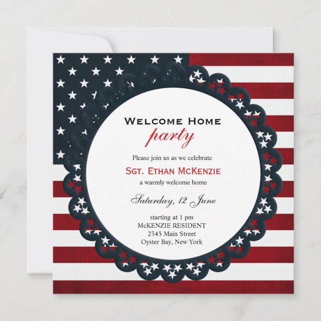 Welcome Home Military Party Invitation (Front)