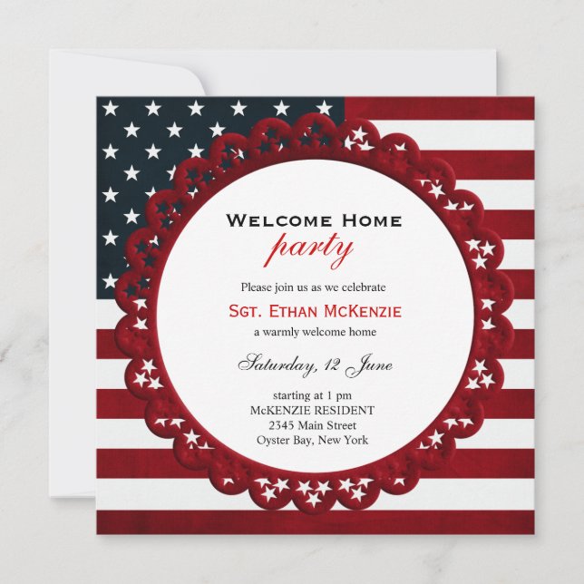 Welcome Home Military Party Invitation (Front)