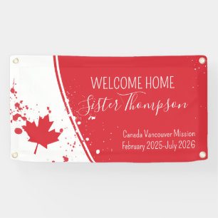 Welcome Home Missionary Banner Red