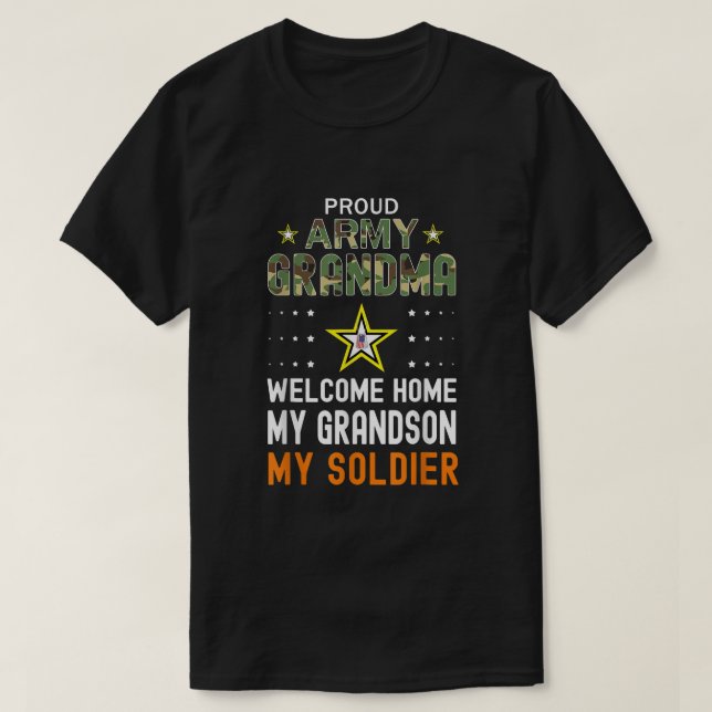 Welcome Home My Grandson My Soldier Homecoming Reu T-Shirt (Design Front)