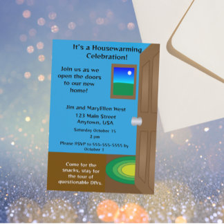 Welcome Home, Open Doors Housewarming Invitation