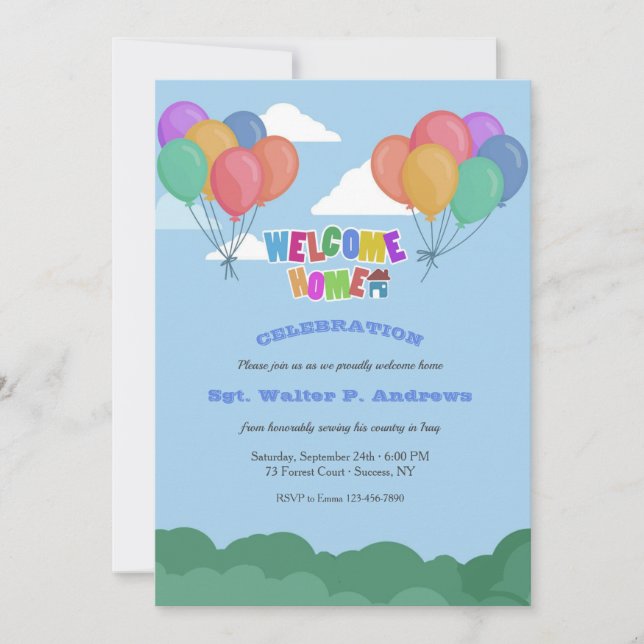 Welcome Home Party Invitation (Front)