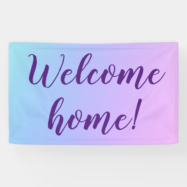 "Welcome Home!" Pastel Ombre Banner (Horizontal)