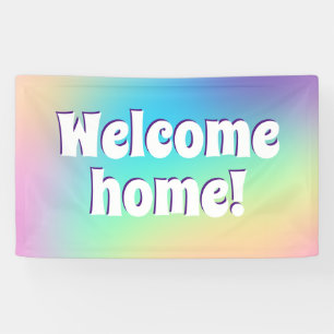 Welcome Home! Pastel Rainbow Banner