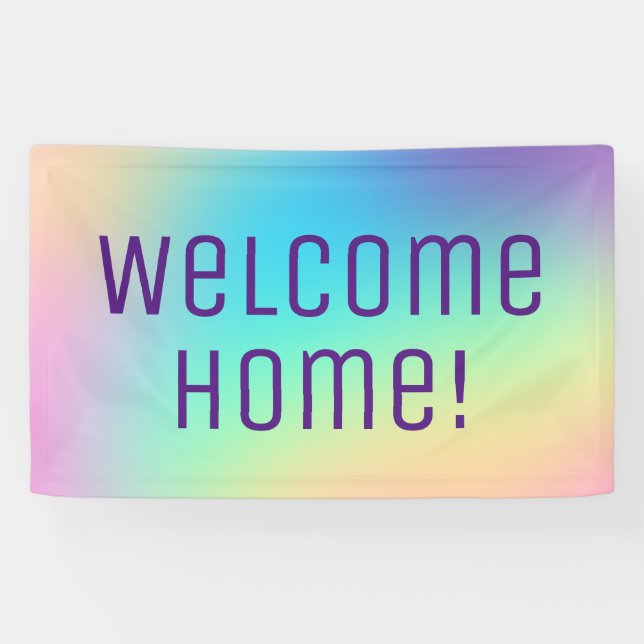 Welcome Home! Pastel Rainbow Banner (Horizontal)