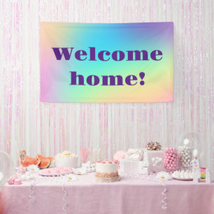 Welcome Home! Pastel Rainbow Banner