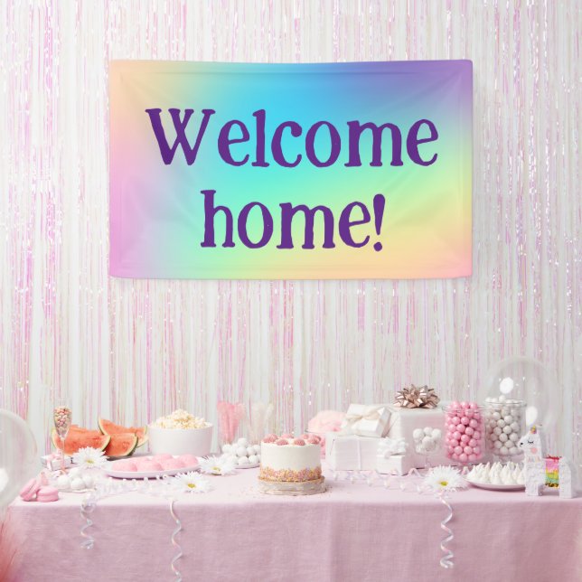 Welcome Home! Pastel Rainbow Banner (Party)
