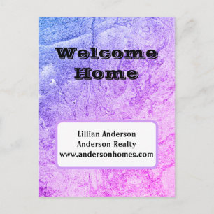 Welcome Home Pastel Thank You Real Estate Realty Postcard