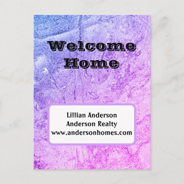 Welcome Home Pastel Thank You Real Estate Realty Postcard (Front)