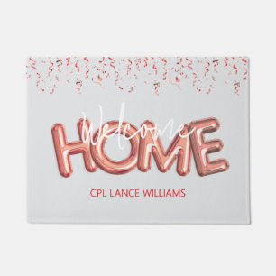 Welcome Home Patriotic Military Hero Party Doormat