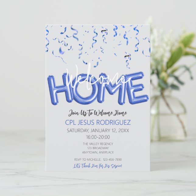 Welcome Home Patriotic Military Hero Party Invitation (Standing Front)